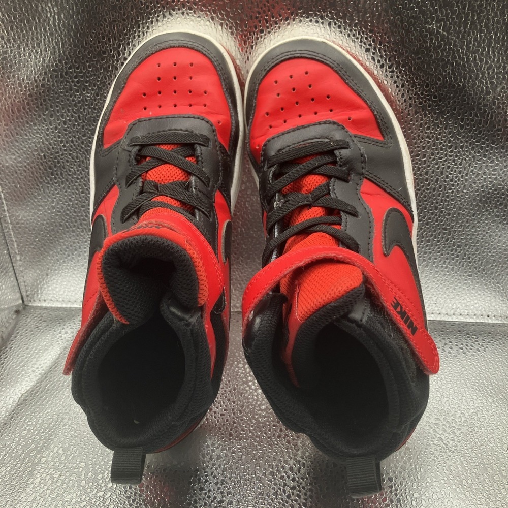 Nike CD7783-602 Boys High Top Red Black Sneakers Leather US Size 2 Y - Picture 9 of 13